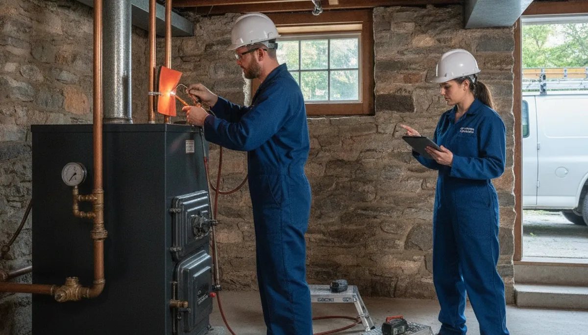 Andover, MA plumber inspecting and repairing a residential plumbing leak