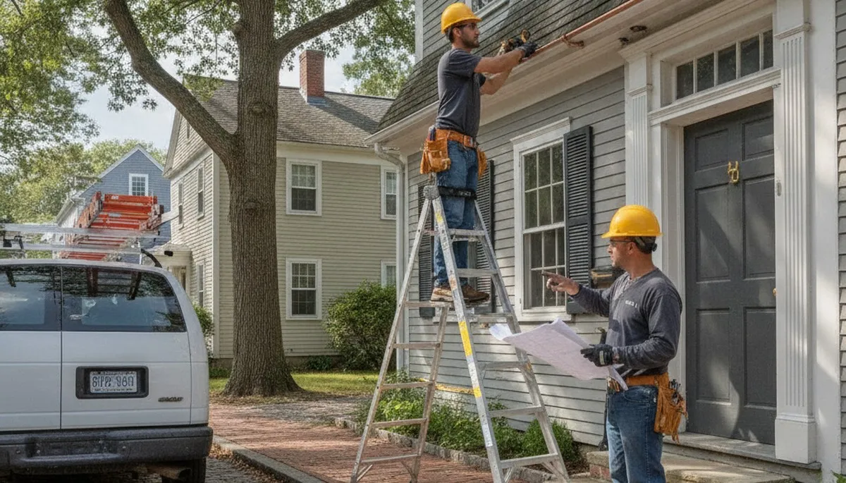 Plumber repairing a leak in Andover, MA for a local plumbing repair service