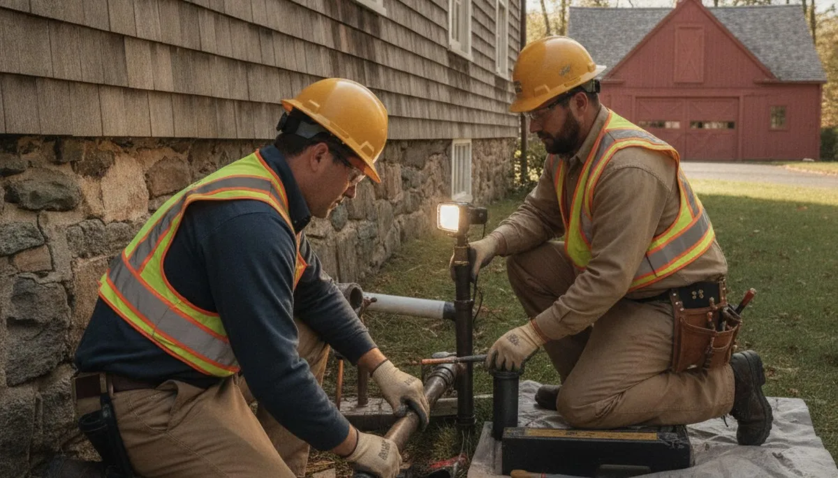 Andover, MA plumber repairing a leaky pipe for residential plumbing service