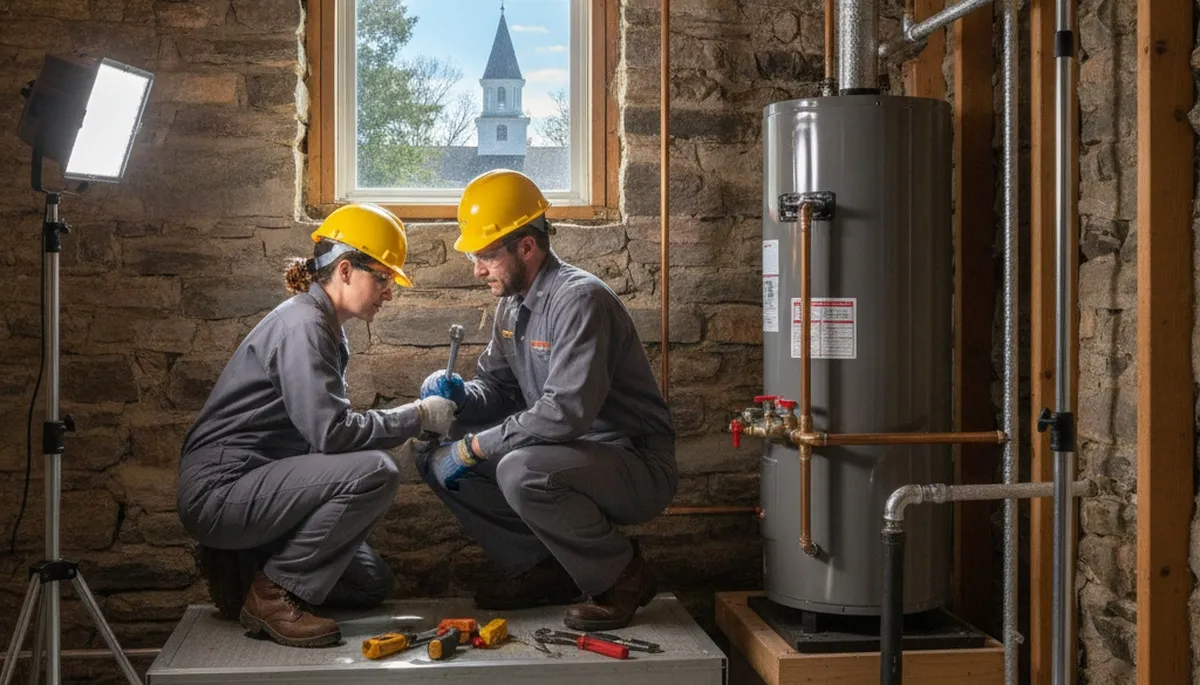Andover, MA plumber repairing a residential pipe for plumbing repair service
