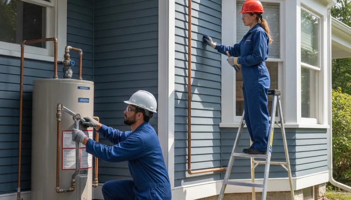 Plumber repairing a leak in Andover, MA for plumberandoverma-new.com
