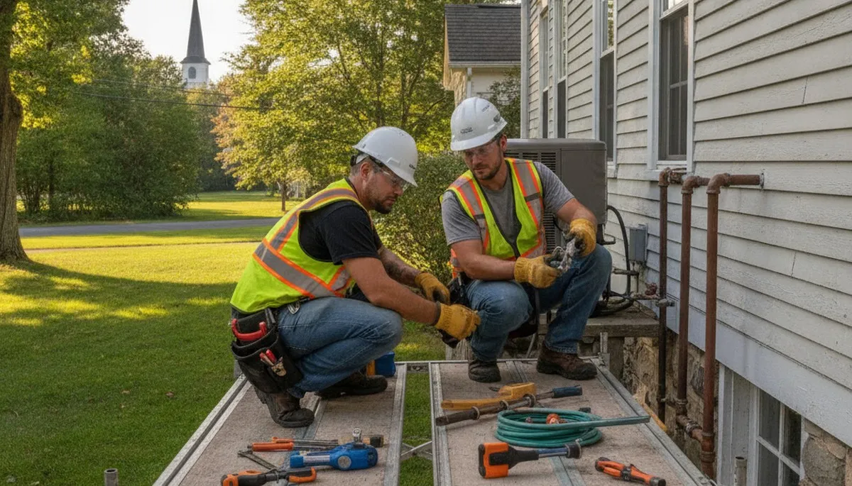 Andover, MA plumber repairing a leaking pipe for residential plumbing service