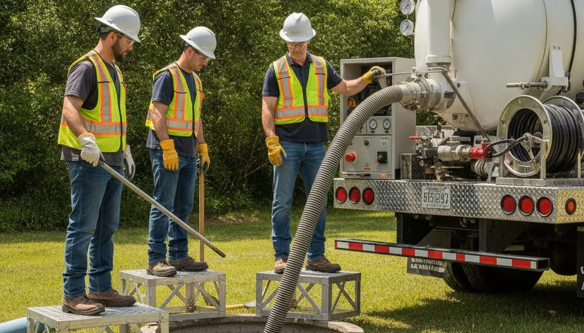 Andover, MA plumber cleaning a septic tank for safe, reliable home service
