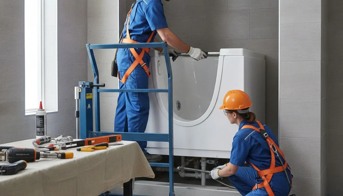 Walk-in tub installation by Andover, MA plumbers for safer home bathing solutions
